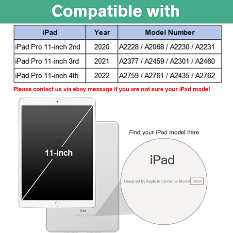 For iPad Pro 11 inch 2nd 2020 3rd 2021 4th 2022 Case 360 Degrees Rotating PU Leather Cover 360