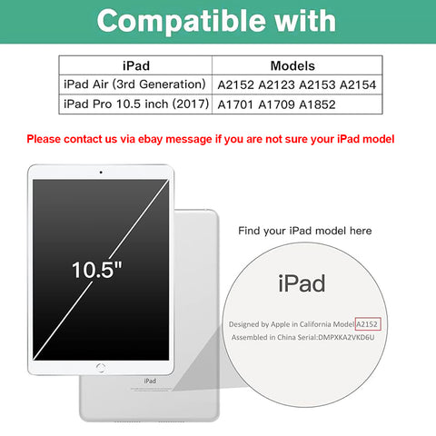 For iPad Air 3rd Case 10.5 inch 360 Degrees Rotating PU Leather Cover 360