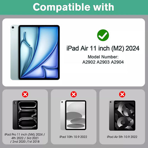 For iPad Air 11-inch M2 Case Military Heavy Duty Cover MTY